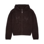 Derschutze Aziza Crochet Zip Up Brown