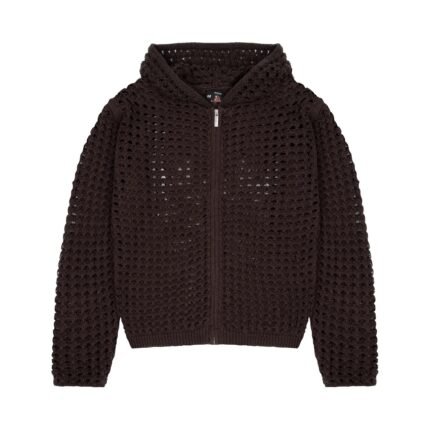 Derschutze Aziza Crochet Zip Up Brown