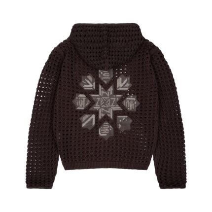 Derschutze Aziza Crochet Zip Up Brown