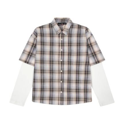 Derschutze Lotus V2 Layered Shirt Plaid Creme