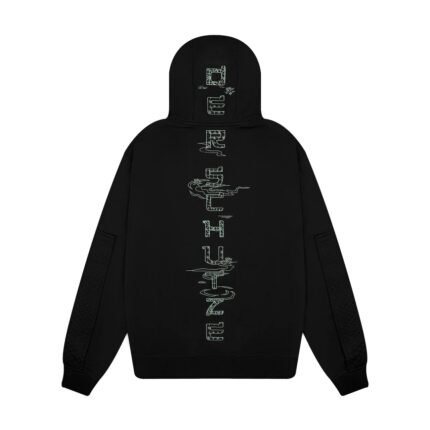 Derschutze Sashiko Hoodie Black