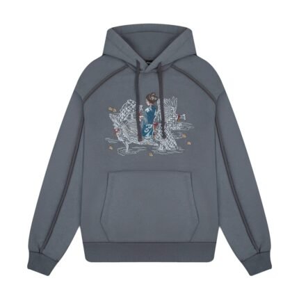 Derschutze Sashiko Hoodie Grey